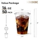 thumbnail image 2 of Vasos de plástico AOZITA de 500 ml con tapas y pajitas, paquete de 50 unidades, 16 oz, transparentes, 2 of 8