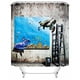 thumbnail image 1 of Cortina de ducha estéreo, juego de cortina de baño con ganchos, tamaño 66 x 72 pulgadas, 1 of 3