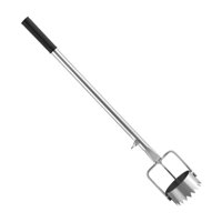 Magideal - Agujecidos De Zanja De La Película De Mantillo De Lámpara, Múltiples Postes, Mango Retráctil, Herramienta De Plantación De Acero Inoxidable: Removedor 75 Cm De Diámetro