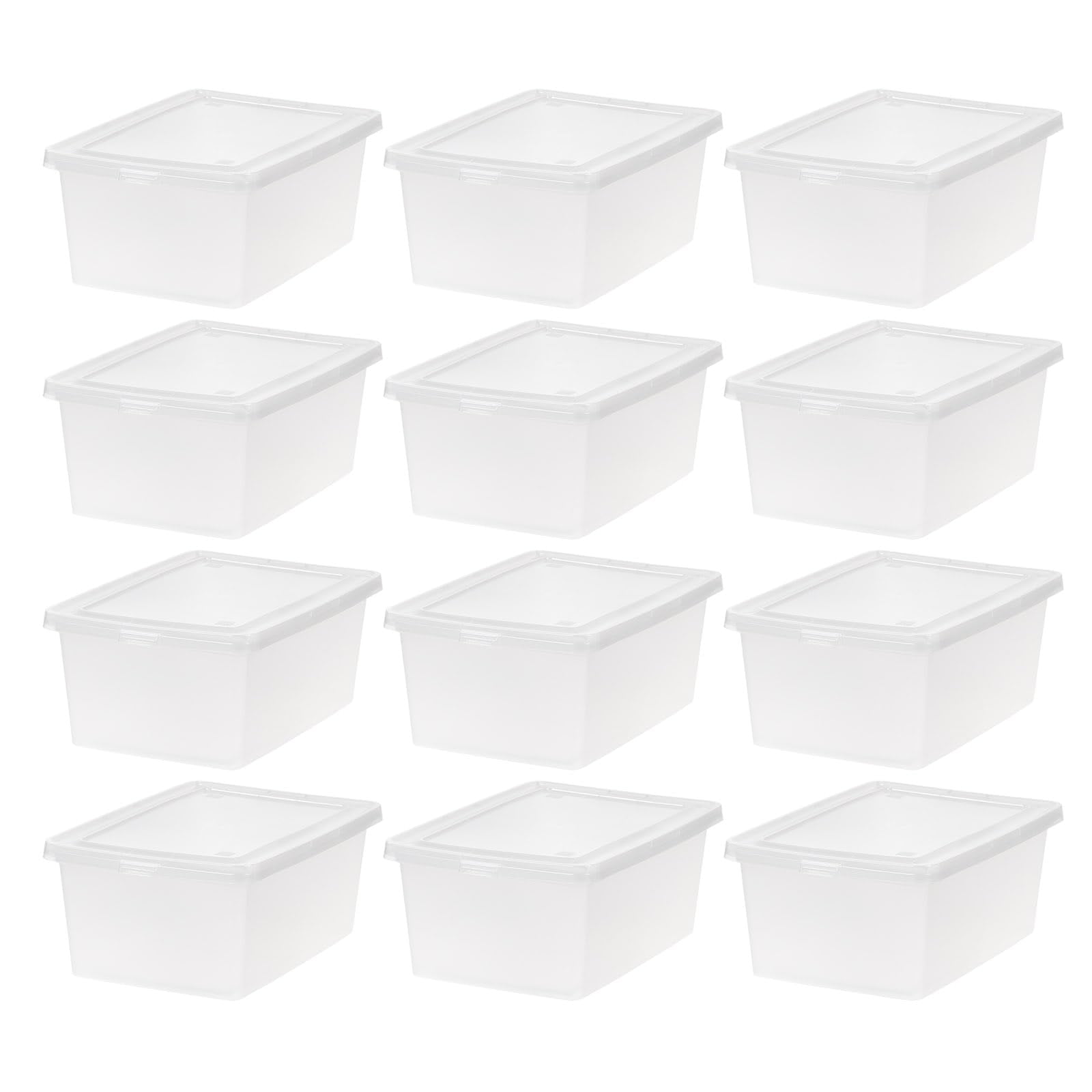 Cajas De Almacenamiento Iris Usa Para Zapatos, 15 Litros, Transparentes, Apilables, Paquete De 12