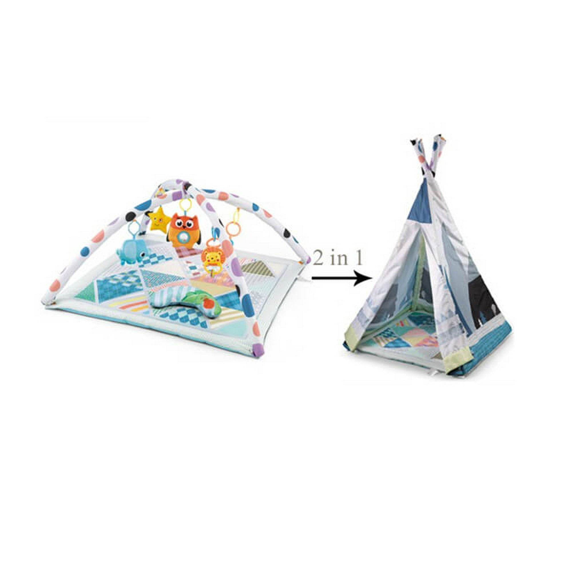 Happy Space - Carpa Tipi Plegable Convertible En Gimnasio 2 En 1 Bebe Y Niños