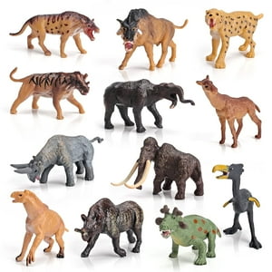 Juego De Juguetes Prehistóricos Para Mamíferos Y Animales Bretoyin Mini, 12 Piezas