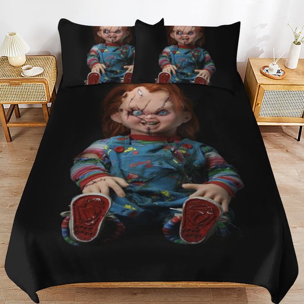 Bride of Chucky Bedding Set Duvet Cover Comfortable and Lightweight Cartoon Bedding 3 Piece Bed Set