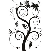 Rienda Libre Graphics - Decomural Swirl Tree Butterflies Ws-18269