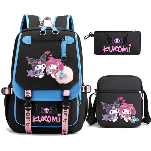 3pcs Kuromi Backpacks Patchwork Capacity Women Men Travel Mochilas With Shoulder Bags Ins Laptop Teens School Bags