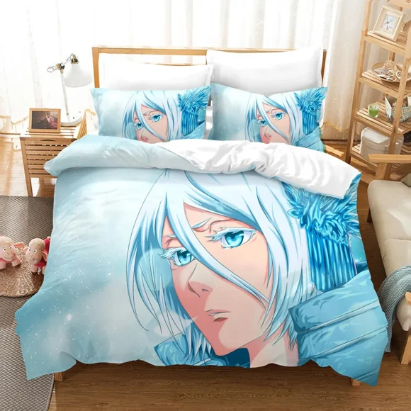 Anime Bleach Toushirou Ichigo Duvet Cover Pillowcase Bedding Set Double Twin Full Adult Kids Bedclothes Quilt Cover Bed Sheets
