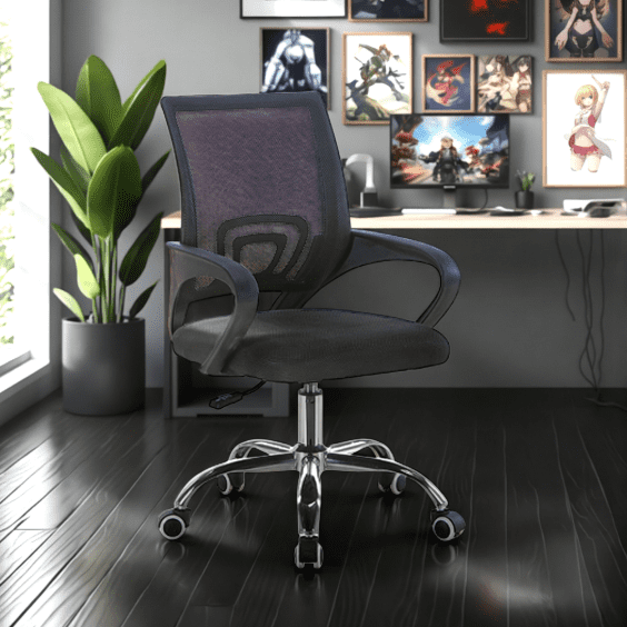 Arthome - Silla De Oficina Ejecutiva Nueva York Ergonomica Respaldo Malla Negra Bm-520mbn