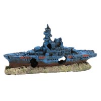 Ioensy - Decoración De Naufragio Para Acuario, Cueva Escondite Artesanal Para Mesa, Estantería De Escritorio