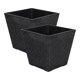 thumbnail image 1 of Set 2 Macetero Plastico Bajo Premium Base Cuadrada Conica L negro, 1 of 7