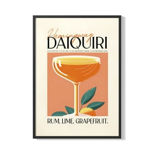 Creango - Cuadro Poster Enmarcado Daiquiri Coctel Decorativo