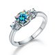 thumbnail image 2 of Anillos de Compromiso de Moissanita para Mujer 1 Uds Corte Redondo Color D VVS1 Anillos de Diamante Bandas de Boda de Moissanita con Certificado, 2 of 8