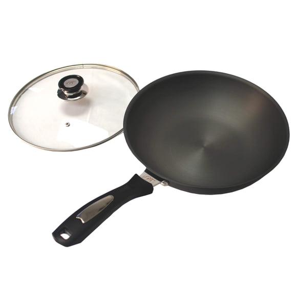 Wok SPT SK-7301 anodizado duro de 30 cm, apto para inducción y lavavajillas