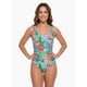 thumbnail image 1 of Traje de baño mujer reductor clásico estampado verde Talla S, 1 of 3