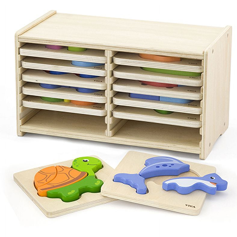 Viga - Set De Rompecabezas Relieve Con Estante De Almacenamiento