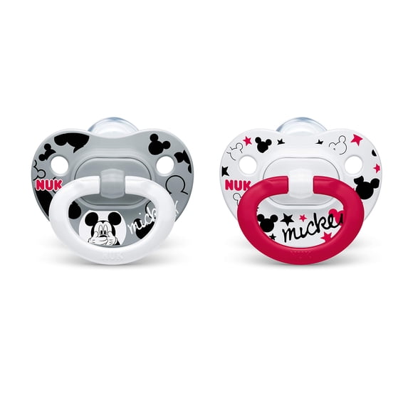 Chupetes NUK Disney Mickey Mouse de ortodoncia para 6 a 18 meses, paquete de 2