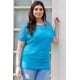 thumbnail image 1 of Top de Manga Corta con Rayas Turquesa Talla 1XL, 1 of 5