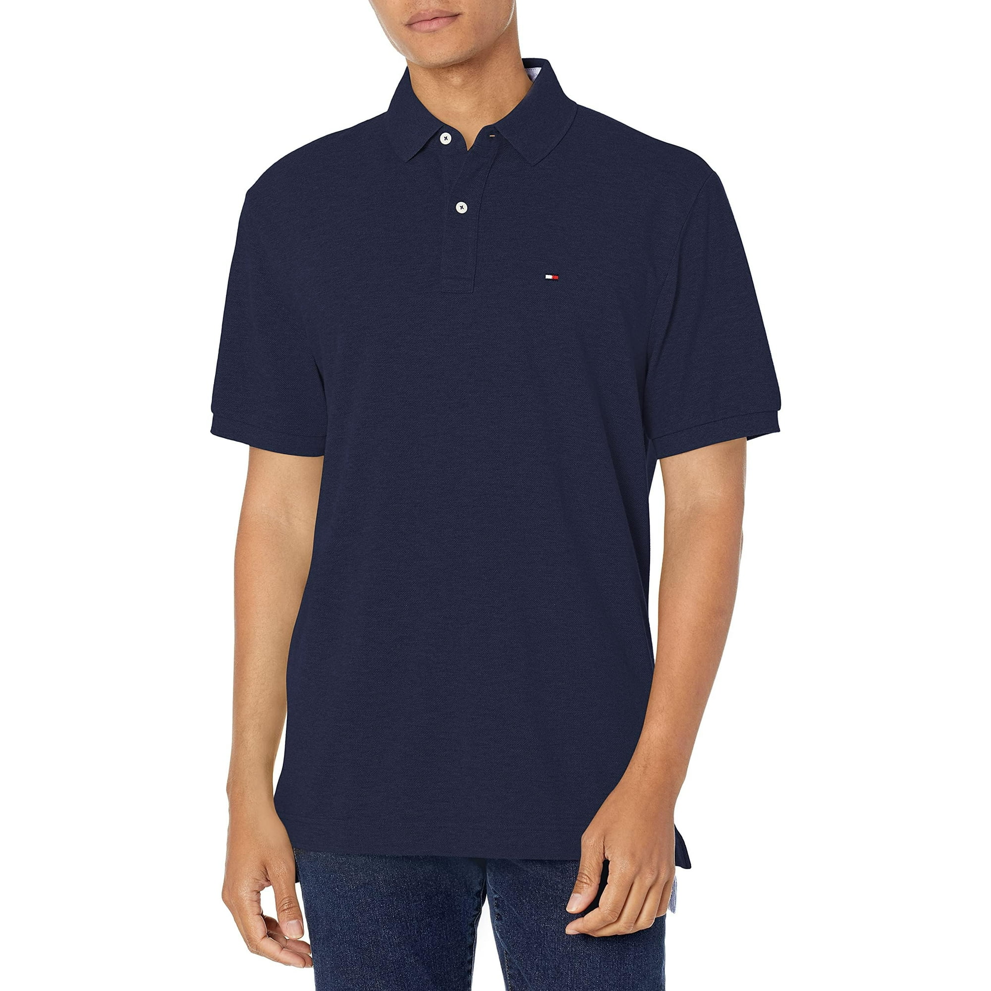 Polo Tommy Hilfiger De Corte Regular Para Hombre, Color Azul Marino Clásico