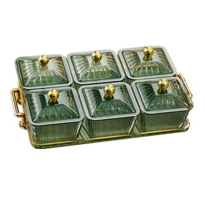 Genérico - Platos Para Servir Divididos Bandeja De Condimentos Servidor De Condimentos Para Aperitivos Para El Hogar Verde