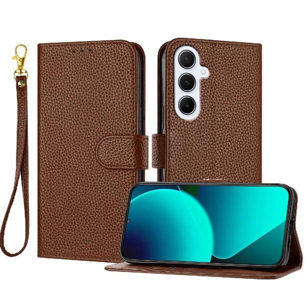Funda Cartera para Samsung Galaxy A26 5G Tarjetero Soporte Magnético y Correa Marrón