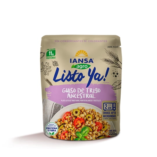Guiso De Trigo Ancestral Plato Listo Ya 220 g Iansa Agro