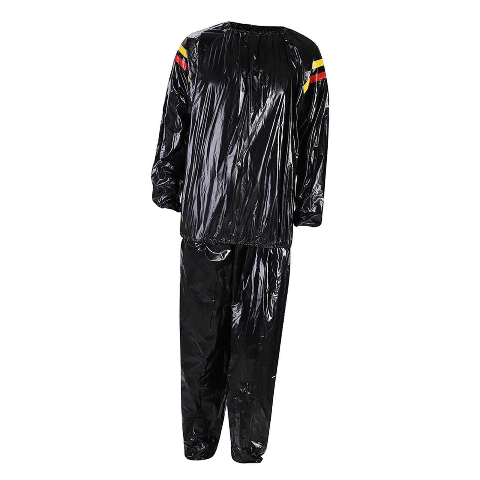 Magideal - Traje De Sudor De Pvc, Camisa De Pantalones De Cuerpo Completo Para Hombres Y Mujeres, Chándal Para Correr, Traje De Sauna Para Ejercicio En Casa/gimn , Xxl Negro