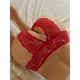 thumbnail image 2 of Sexy Floral Lace Mesh Panties, See Through Hollow Out Open Crotch Panties, Women's Lingerie & Underwear, 2 of 3