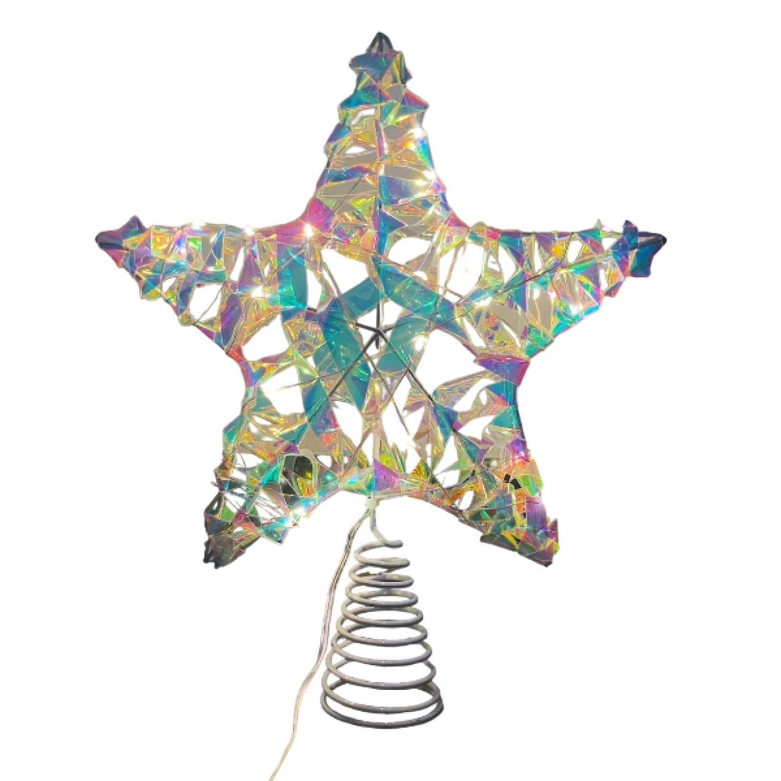 Bothyi - Estrella Para Adorno De Árbol De Navidad Con Luces Led, Luz Led Para Adorno De Árbol De Navidad, Multicolor