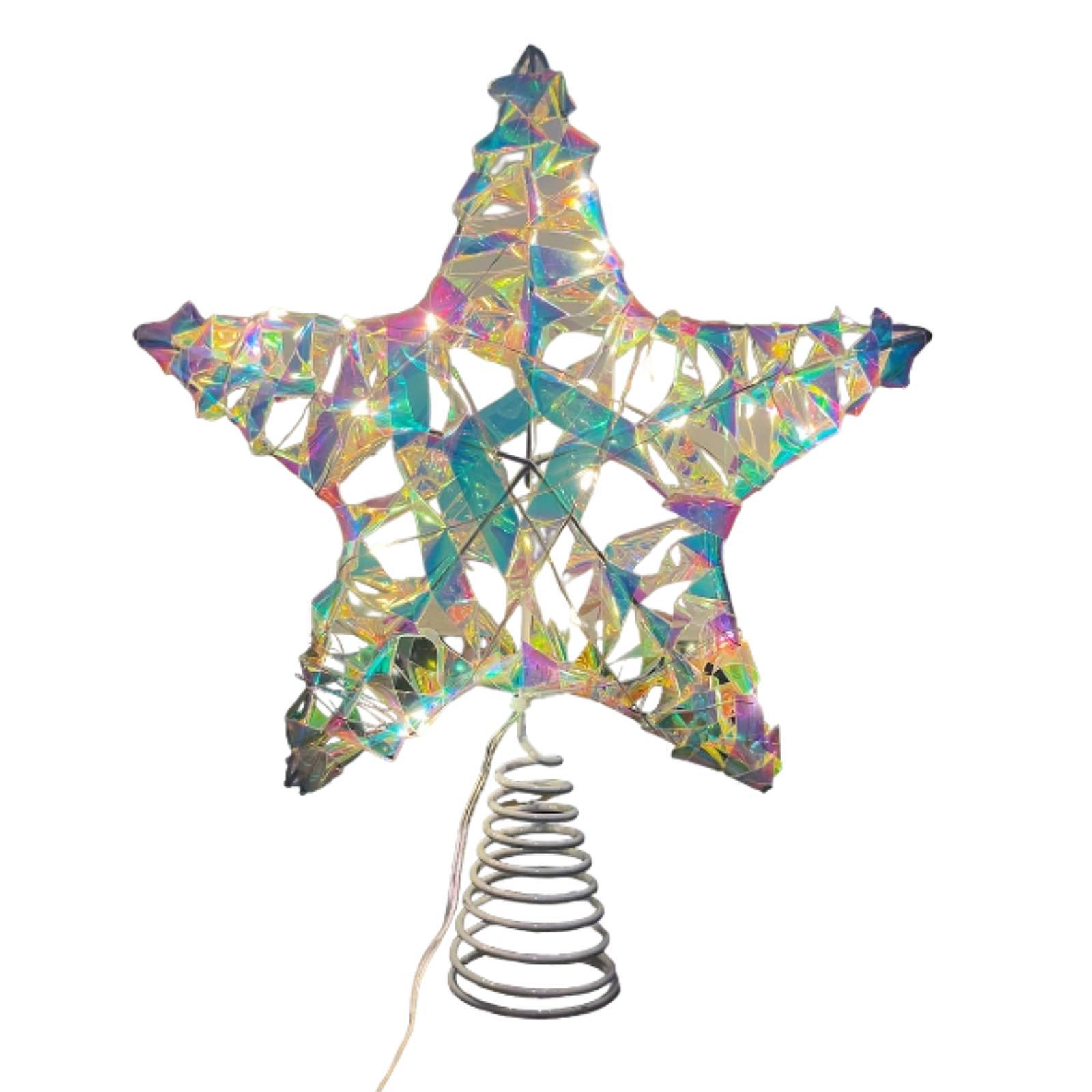 Bothyi - Estrella Para Adorno De Árbol De Navidad Con Luces Led, Luz Led Para Adorno De Árbol De Navidad, Multicolor