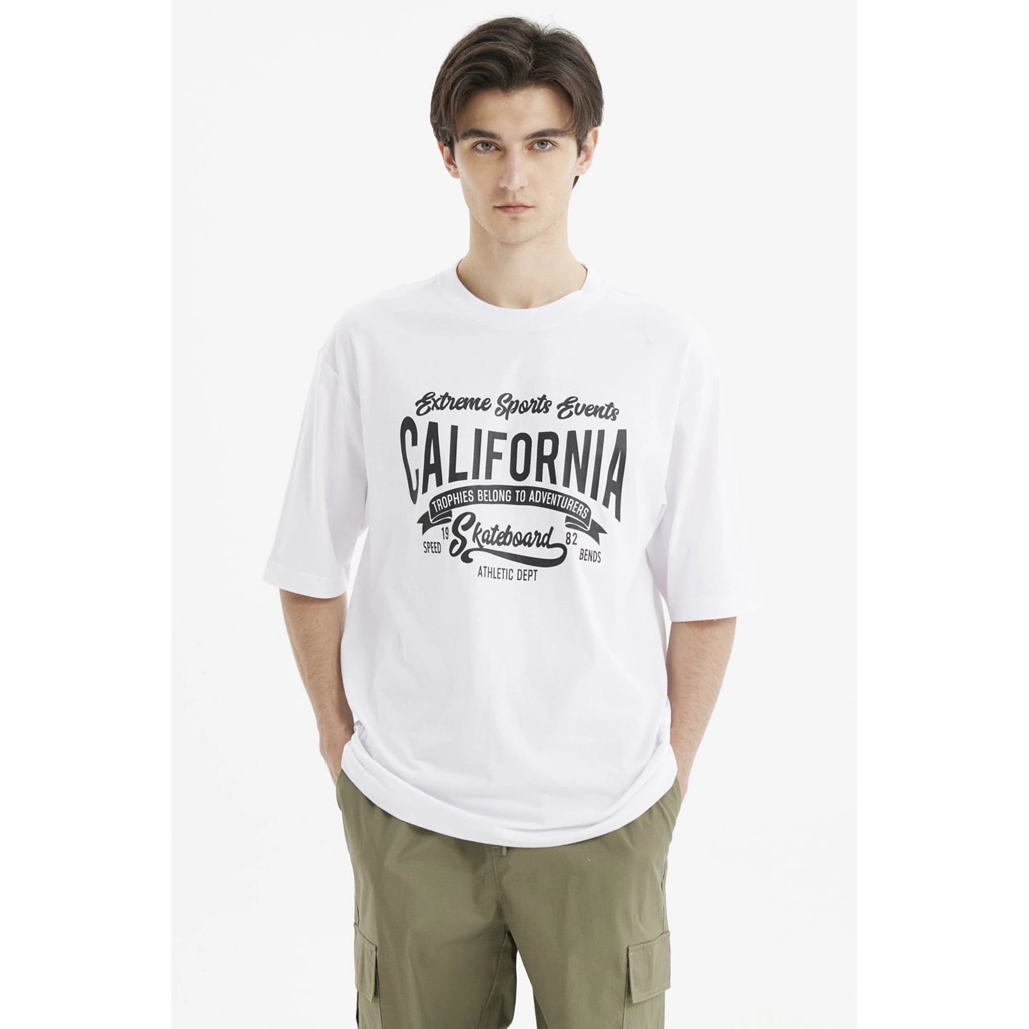Fashionspark - Polera Hombre Oversize Brooklyn Blanco