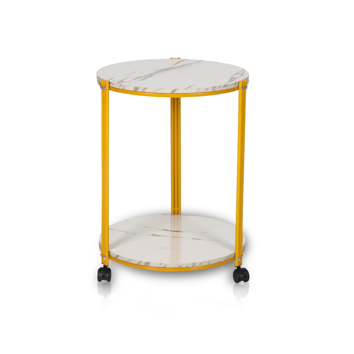 Novahus - Mesa De Centro Lateral Redonda Blanca