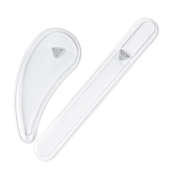 Lima para uñas BONA FIDE BEAUTY de vidrio checo, juego de 2 piezas, transparente
