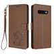 thumbnail image 1 of Funda de Gato tipo Libro para Samsung Galaxy S10 Plus, Marrón, 1 of 6