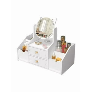 Genérico - Organizador Maquillaje Cosmetiquero Multiuso Con Espejo Gato Xl