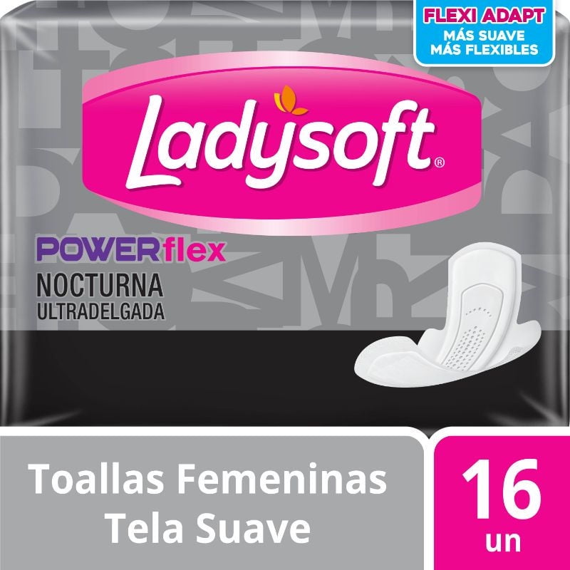 Toallas Higiénicas Nocturna Powerflex 16 Un Ladysoft