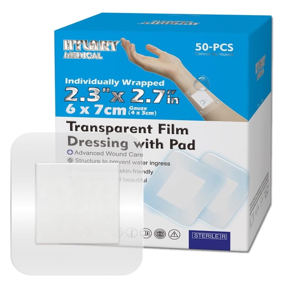 Apósito de Película Transparente Impermeable HTLARY Paquete de 50 Unidades 6x7 cm