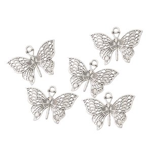 Magideal - 50 Piezas De Dijes De Mariposa, Accesorios En Forma De Mariposa, Mini Colgante De Mariposa De Metal Vintage Para Horquilla, Collar De Manualidades Diy , Estilo B