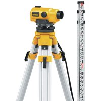 Nivel Óptico Dewalt Dw096Pk 26X Con Trípode, Varilla Y Funda, Color Amarillo