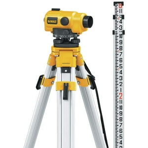 Nivel Óptico Dewalt Dw096Pk 26X Con Trípode, Varilla Y Funda, Color Amarillo