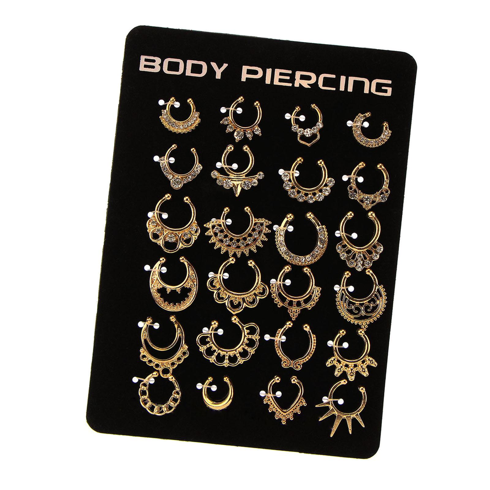 Ioensy - Forma De C Anillos En La Nariz Piercing En La Nariz Joyería Septum Hanger Clip Gold