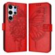 thumbnail image 1 of Funda cartera mariposa para Samsung Galaxy S25 Ultra con soporte y ranuras para tarjetas Rojo, 1 of 5