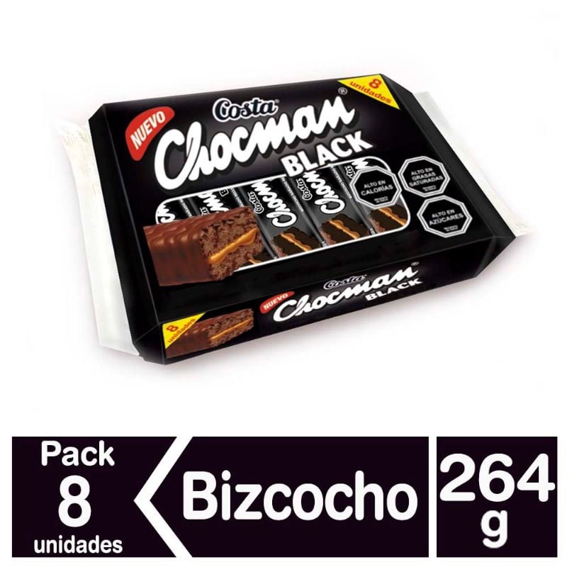 Bizcocho Chocman Black 8 Un 33 g Costa