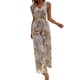 thumbnail image 1 of Jumpsuit Tropical con Cordón en la Espalda y Pierna Ancha marron L, 1 of 6