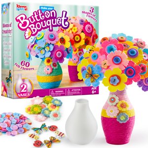 Kit De Manualidades Klever Kits Con Forma De Botón Con Forma De Flor Con 2 Jarrones Para Niños Mayor