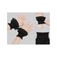 thumbnail image 3 of Guantes sin dedos de encaje para mujer INSPIRE CHIC, longitud de muñeca, elegantes guantes florales con volantes blancos para bodas, guantes de fiesta nupcial Negro (Con elasticidad), 3 of 6