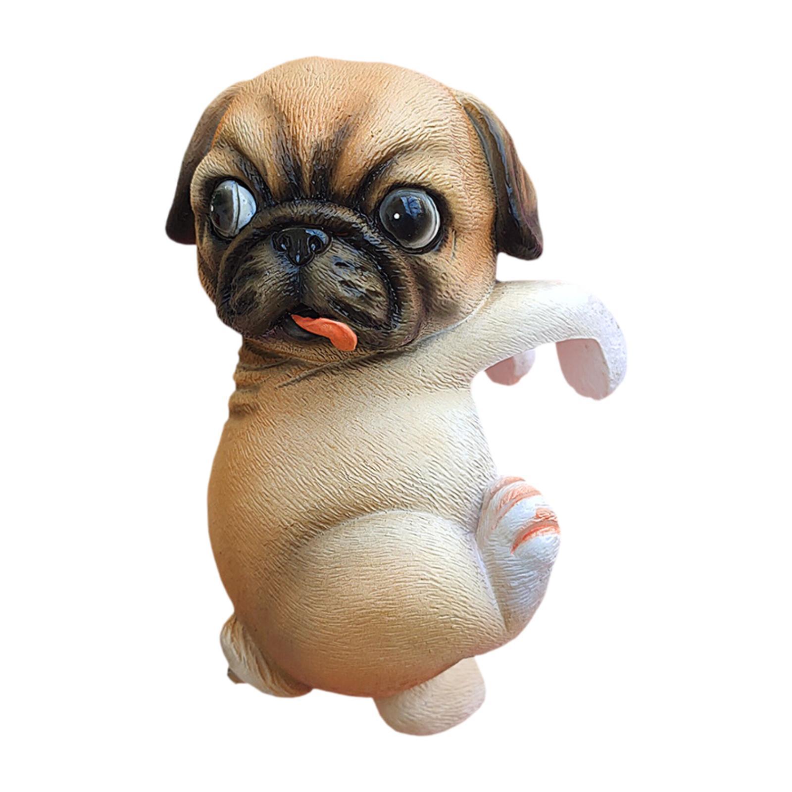 Magideal - Estatua De Jardín Para Perro, Maceta Decorativa, Maceta, Decoración De Paisajismo, Artesanía De Resina, Estatuilla Decorativa Para Patio Al Aire Libre Doguillo