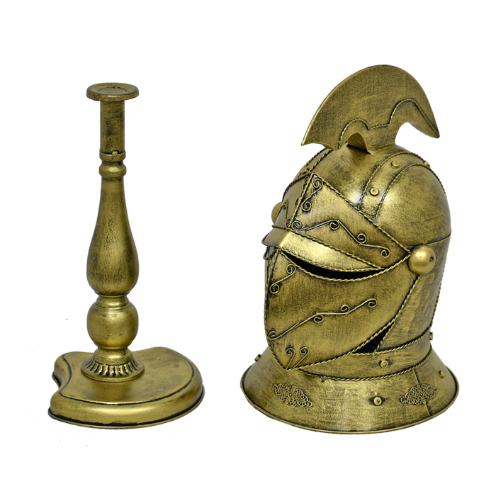 Muebles Santa Ana - Casco Medieval Casco Caballero Gold Con Soporte