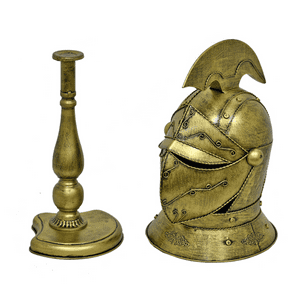 Muebles Santa Ana - Casco Medieval Casco Caballero Gold Con Soporte