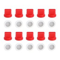 Magideal - 10 Piezas Boquillas De Punta De Pulverización Del Ventilador Plano Con 10 Anillos De Filtrado, Boquillas De Pulverización Agrícola Al Aire Libre 110 Degree Rojo