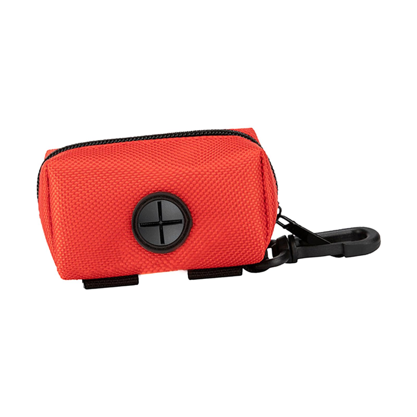 Magideal - Soporte Para Bolsa Para Popó De Perro, Dispensador De Bolsa Para Popó De Mascota De Poliéster Para Correa, Bolsa De Basura, Bolsa Receptora Para Viaje , Rojo