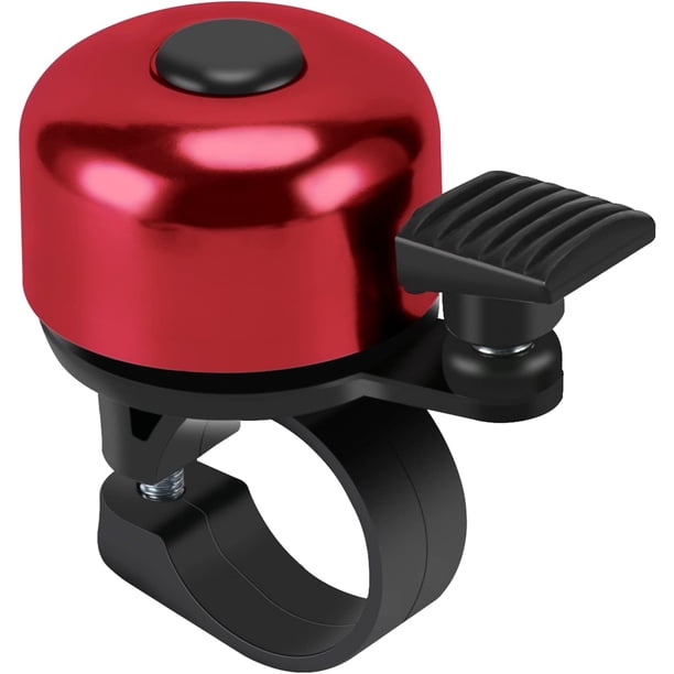 Paquete de 1 timbre para bicicleta, timbre fuerte y nítido para bicicleta, mini bocina linda para bicicletas de adultos y niños, revestimiento antioxidante y anillo resistente para zurdos y diestros.